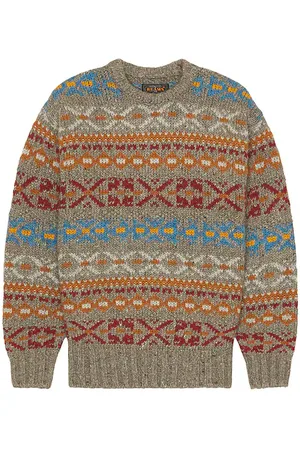 Beams Crew Fair Isle Pattern 3G in