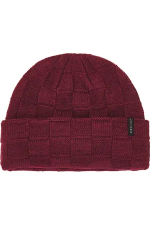 Autumn Headwear Checkered Knit Beanie in