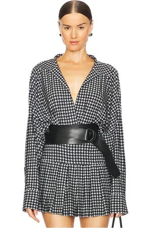 Norma Kamali Oversized Boyfriend Shirt Bodysuit in