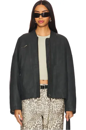 Free People X We The Free Vinny Faux Leather Bomber in