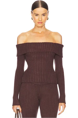 DANIELLE GUIZIO Thalia Rib Off The Shoulder Sweater in