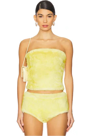 CULTNAKED Power Faux Fur Bandeau Top in