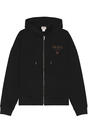 Guess Stacked Logo Zip Up Hoodie in