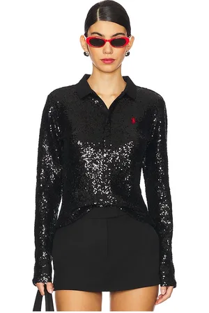 Ralph Lauren Sequined Long-sleeve Polo Shirt in