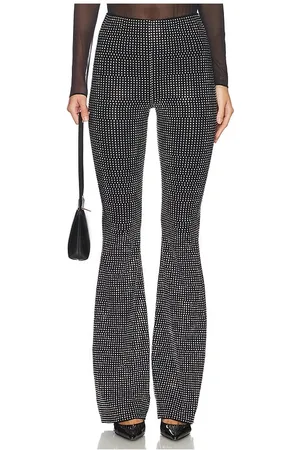 GOOD AMERICAN Crystal Pull On Flare Leggings in