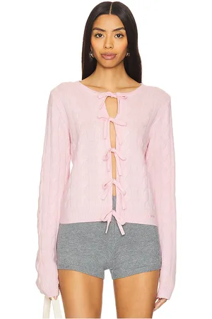 Ganni Cashmere Mix Tie String Cardigan in