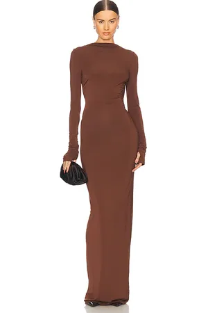 Helsa Jersey Backless Maxi Dress in