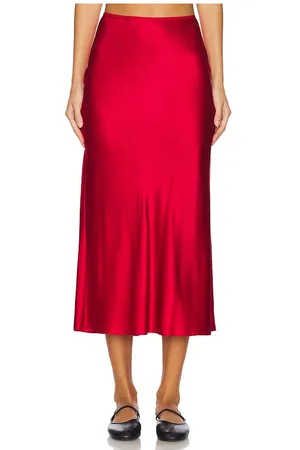 EAVES Chana Silk Midi Skirt in