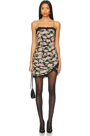 For Love & Lemons Fallen Rose Print Mini Dress in