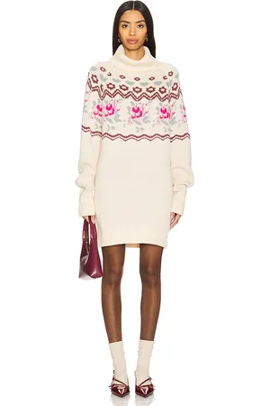 For Love & Lemons Ski Lodge Knit Oversized Sweater Dress in