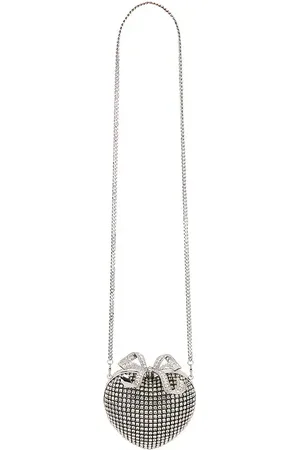 Self-Portrait Crystal Heart Clutch in