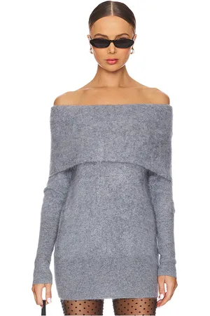 AUTUMN CASHMERE Brushed Slouchy Off The Shoulder Tunic in