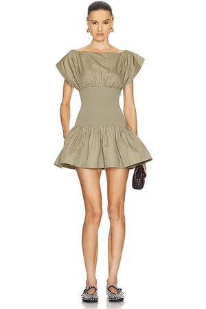 Helsa Rib Mix Shirting Mini Dress in