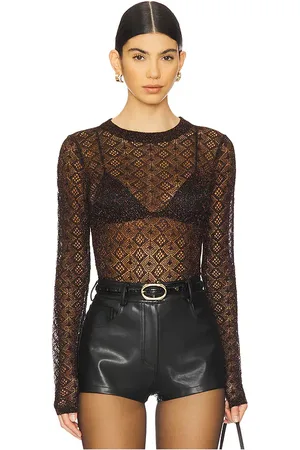 AUTUMN CASHMERE Open Pointelle Crew Neck Tee in