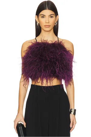 Adrienne Landau Feather Halter Top in
