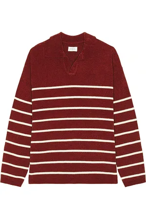 Saturdays NYC Mole Yarn Stripe Skipper Knit Polo in