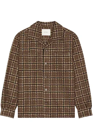 Saturdays NYC Open Collar Flannel Check Shirt in