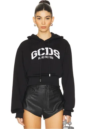 GCDS Logo Crop Hoodie in