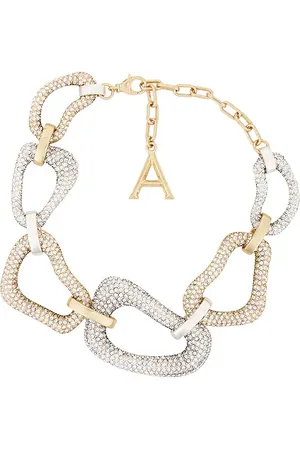 AREA Crystal Link Necklace in