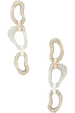 AREA Crystal Link Drop Earrings in
