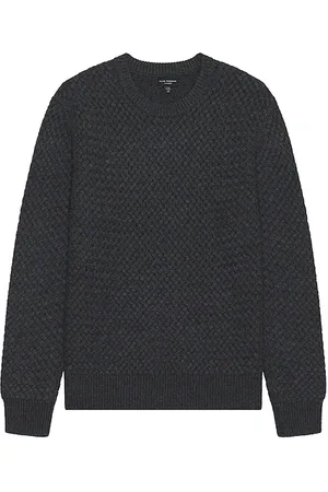CLUB MONACO Cash Basketweave Crew Sweater in