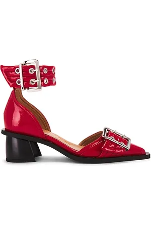 Ganni Feminine Buckle Open Cut Pump in