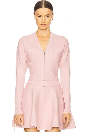 FLEUR DU MAL Knit Zip Bustier Cardigan in