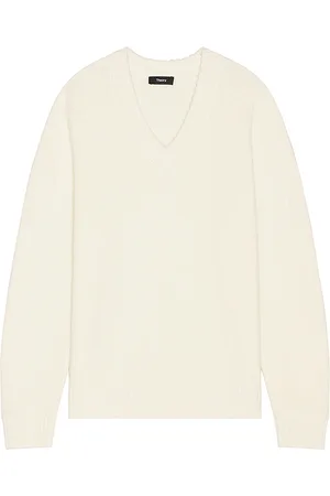 THEORY Heavy Wool Cashmere V-Neck Sweater in