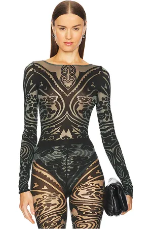 Wolford X Etro Body Tattoo String Bodysuit in