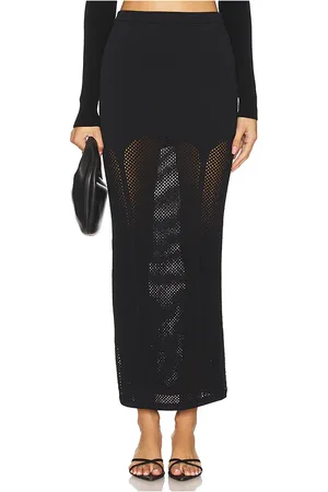 FLEUR DU MAL Knit Mesh Garter Skirt in