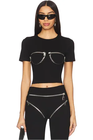 AREA Zipper Bustier Cup T-Shirt in