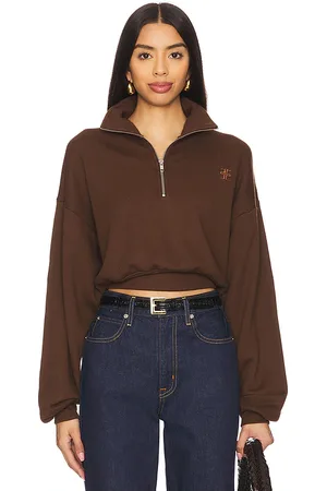 ÉTERNE Cropped Half-Zip Sweatshirt in
