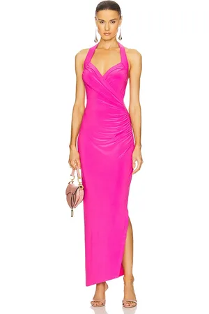 Norma Kamali X REVOLVE Halter Sweetheart Side Drape Gown in