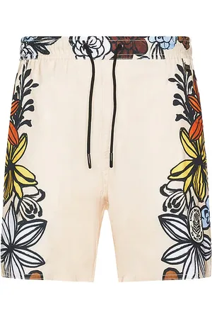Agua Bendita Joe Trunks in Cream Orange & Yellow