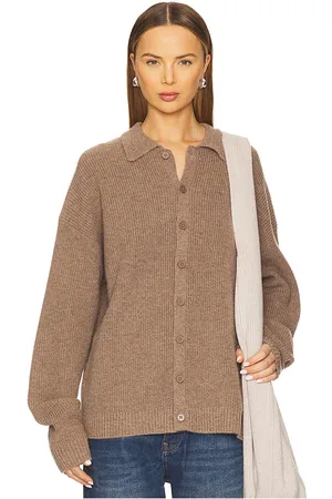 AYA MUSE Relaxed Knit Button Up Sweater in