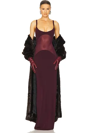Helsa Sheer Knit Curve Maxi Dress in
