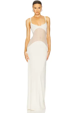 Helsa Sheer Knit Curve Maxi Dress in