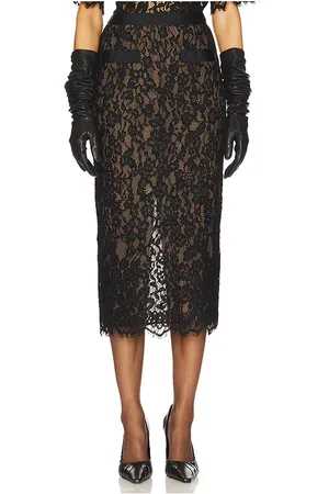 Helsa The Lace Midi Skirt in