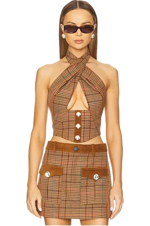 AREA Crystal Halter Top in