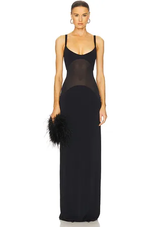 Helsa Sheer Knit Curve Maxi Dress in