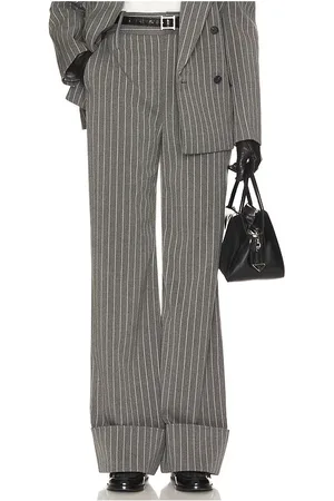 Helsa Pinstripe High Waist Cuffed Pants in