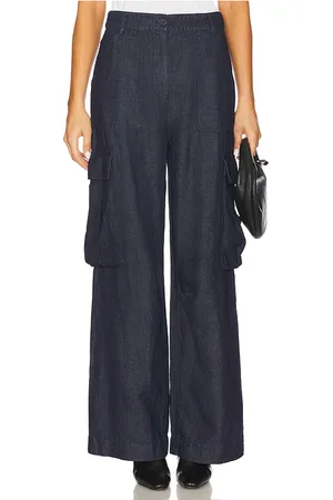 Susana Monaco Cargo Linen Denim Pant in