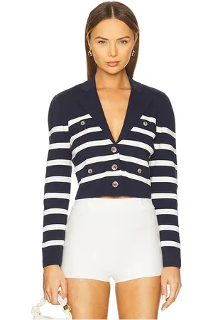 Central Park West Stripe Knit Blazer in