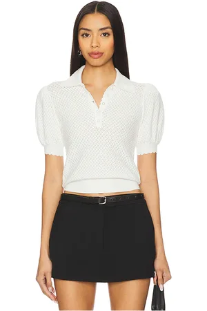 ALICE+OLIVIA Ramona Pointelle Polo in