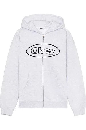 Obey Oval Extra Heavy Zip Hoodie in
