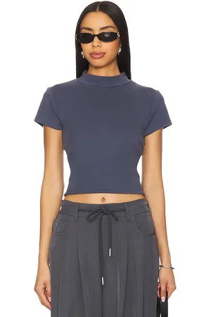 Bobi 1x1 Rib Mock Tee in