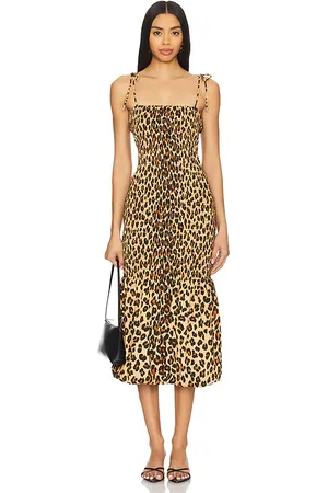 SIMON MILLER Canto Smocked Poplin Dress in