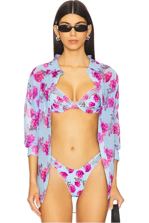 For Love & Lemons Floral Stems Button Down Top in