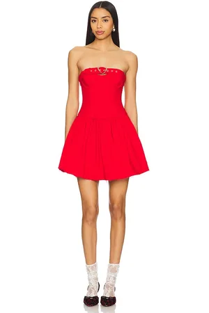 For Love & Lemons Lipstick Denim Mini Dress in