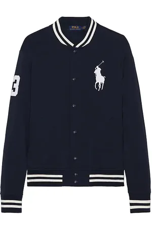Ralph Lauren Athletic Fleece Big Pony Baseball Jacket in